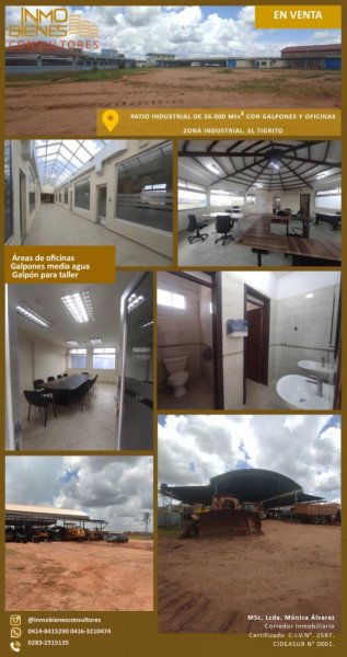 SE VENDE PATIO INDUSTRIAL DE 26.000 Mts² CON GALPONES Y OFICINAS. EL TIGRITO. ANZOÁTEGUI. 