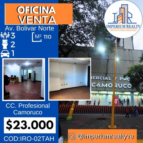 En Venta Oficina de Oportunidad en Centro Comercial Profesional El Camoruco - Av. Bolívar Norte.