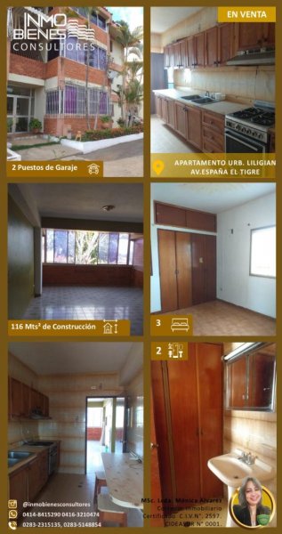  SE VENDE APARTAMENTO CONJUNTO RESIDENCIAL LILIGIAN. EL TIGRE. ANZOÁTEGUI.