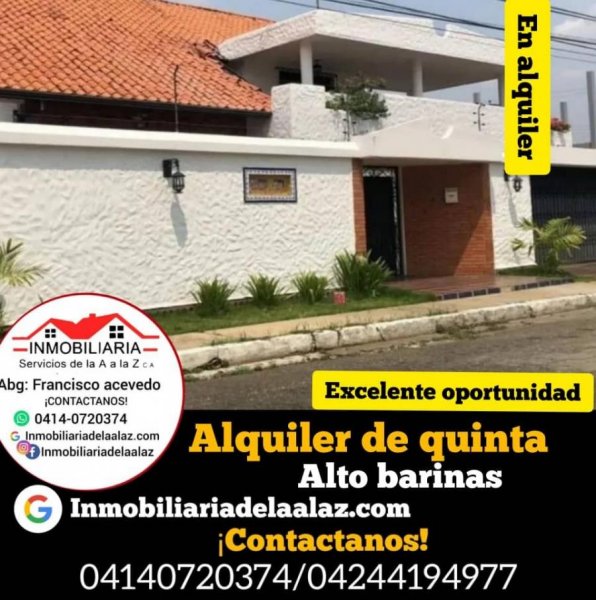 Foto Casa en Alquiler en alto barinas, Barinas Capital, Barinas - U$D 1.000 - CAA171606 - BienesOnLine