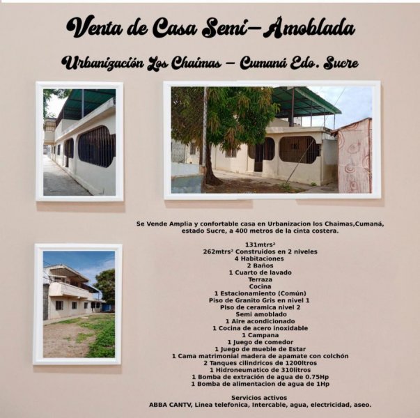 Casa en Venta en Valentin Valiente CUMANA, Sucre