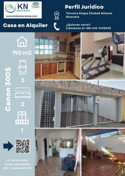 Foto Casa en Alquiler en ciudad alianza, Guacara, Carabobo - U$D 300 - CAA246509 - BienesOnLine