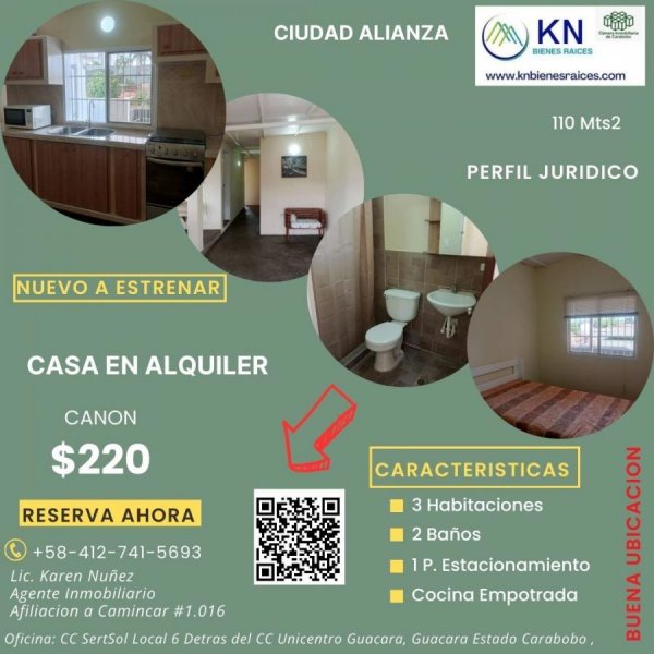 Casa en Alquiler en Ciudad Alianza Guacara, Carabobo