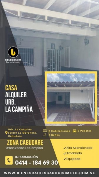 Casa en Alquiler en Urb. La Campiña Cabudare, Lara