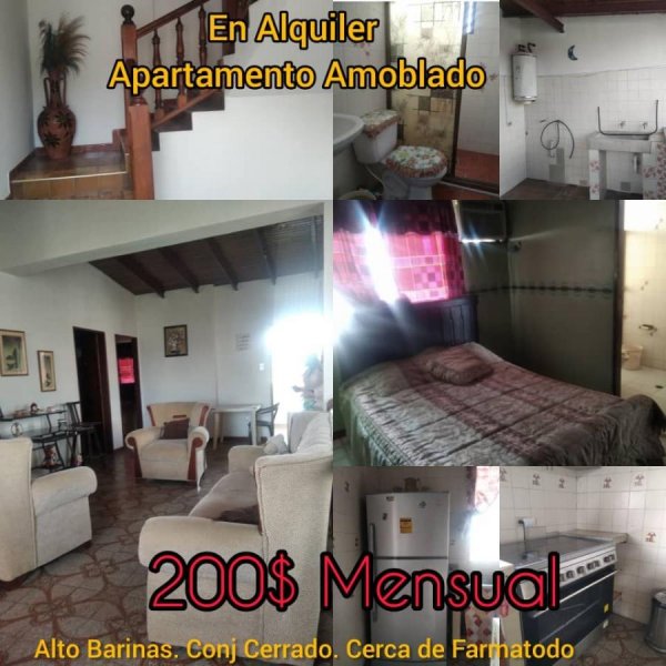 En Alquiler Apartamento de 3Hab. Amoblado. Alto Barinas Sur.