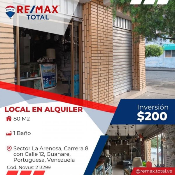 En Alquiler Local Comercial ubicado en el Sector La Arenosa