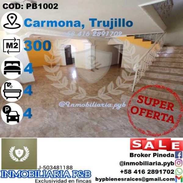 Quinta en Venta en Chiquinquira Trujillo, Trujillo