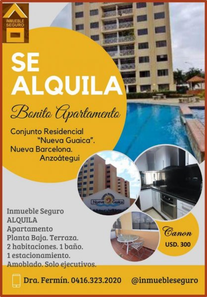 Inmueble  Seguro alquila  bonito apartamento en CONJUNTO RESIDENCIAL NUEVA GUAICA. Nueva Barcelona  