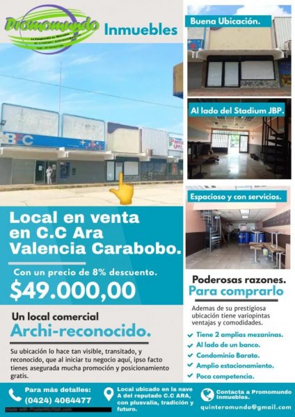 LOCAL BARATO EN VALENCIA, LOCAL ECONOMICO EN VALENCIA, LOCAL EN VENTA CON REBAJA EN C.C ARA VALENCIA