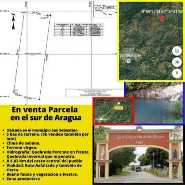 Terreno en Venta en Guanasnal San Sebastián, Aragua