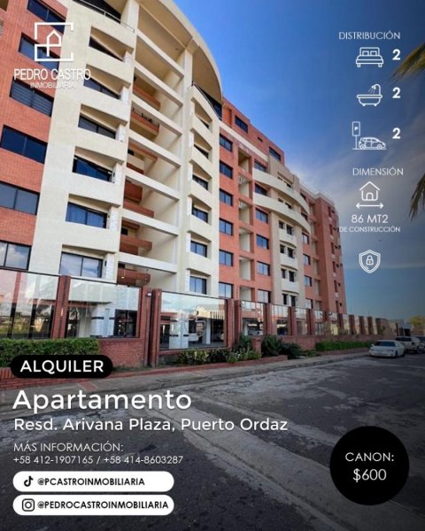 Apartamento en Alquiler en  Ciudad Guayana, Bolívar