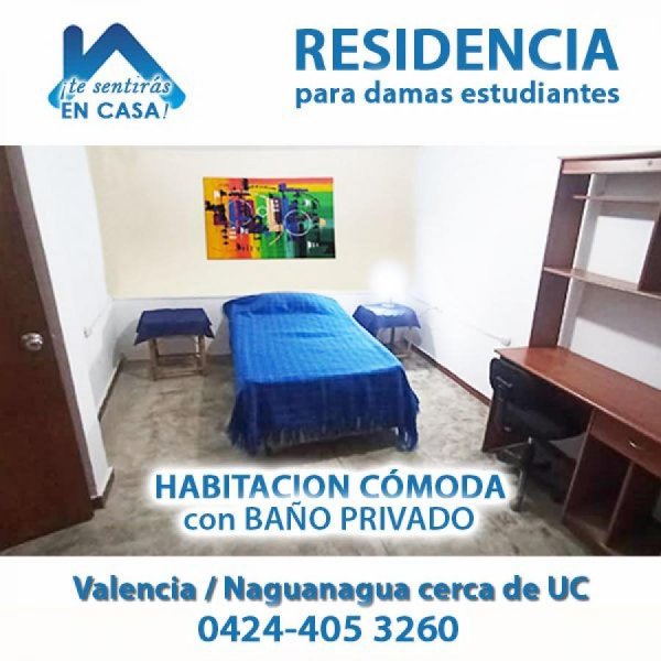 Residencia con todas las comodidades para damas estudiantes universitarias.