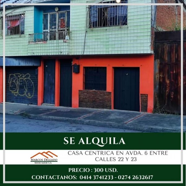 Casa en Alquiler en EL Sagrario Mérida, Mérida