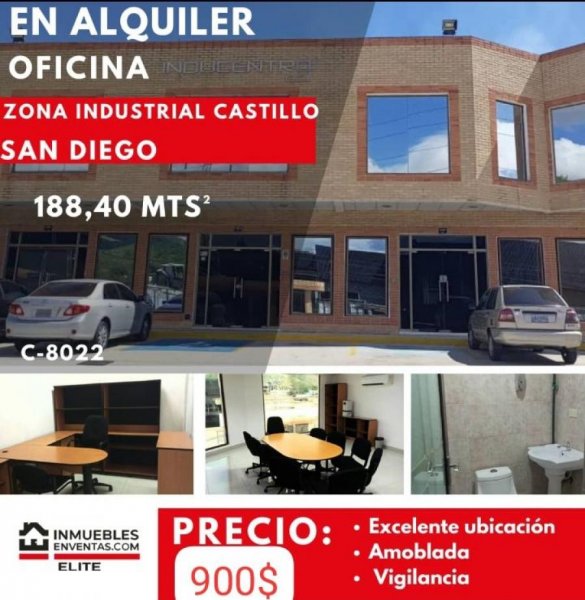 SE ALQUILA OFICINA AMOBLADA EN CC INDUCENTRO ZONA INDUSTRIAL CASTILLO VALENCIA CARABOBO