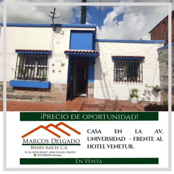 Foto Casa en Venta en Av. Universidad frente al Hotel Venetur Mérida., Mérida, Mérida - U$D 250.000 - CAV179330 - BienesOnLine