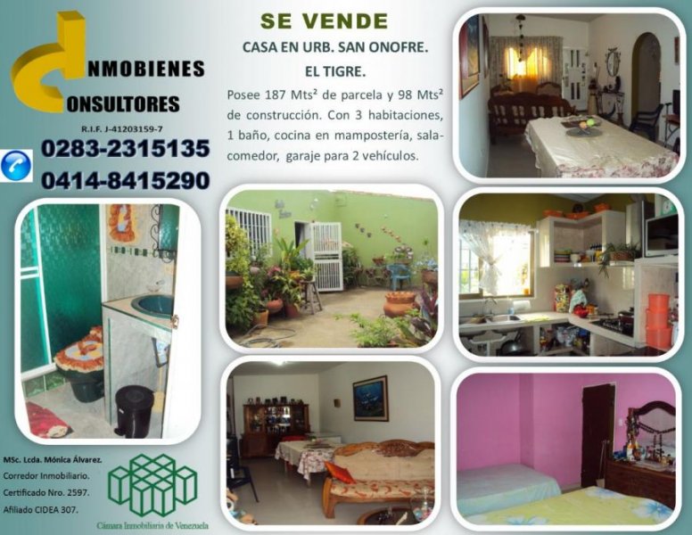 Foto Casa en Venta en El Tigre, Anzoátegui - BsF 19.996 - CAV115999 - BienesOnLine