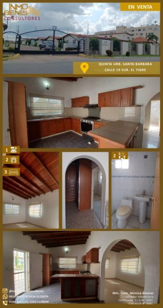 Quinta en Venta en Edmundo Barrio El Tigre, Anzoátegui