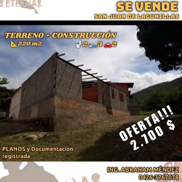 Foto Terreno en Venta en LAGUNILLAS, san juan de lagunillas, Mérida - U$D 2.700 - TEV220929 - BienesOnLine