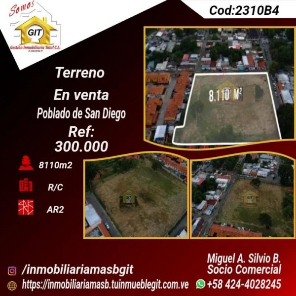 Terreno en Venta en Poblado San Diego, Carabobo