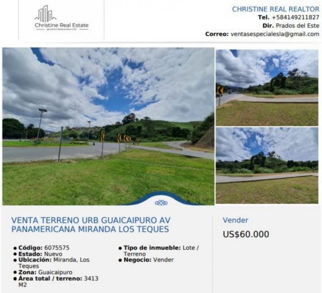 Terreno en Venta en Urb Guaicaipuro Caracas, Distrito Federal