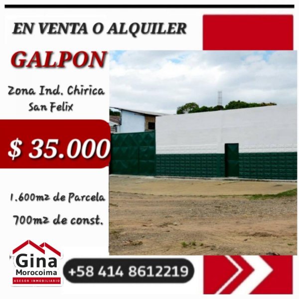 Galpon en Venta en Zona Ind. Chirica San felix, Bolívar