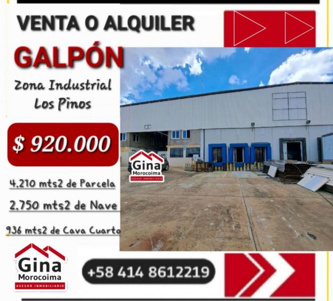 Vendo Galpon con Cava Cuarto en  Zona Industrial Los Pinos