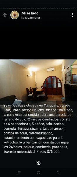 Foto Casa en Venta en Cabudare, Lara - U$D 75.000 - CAV237160 - BienesOnLine